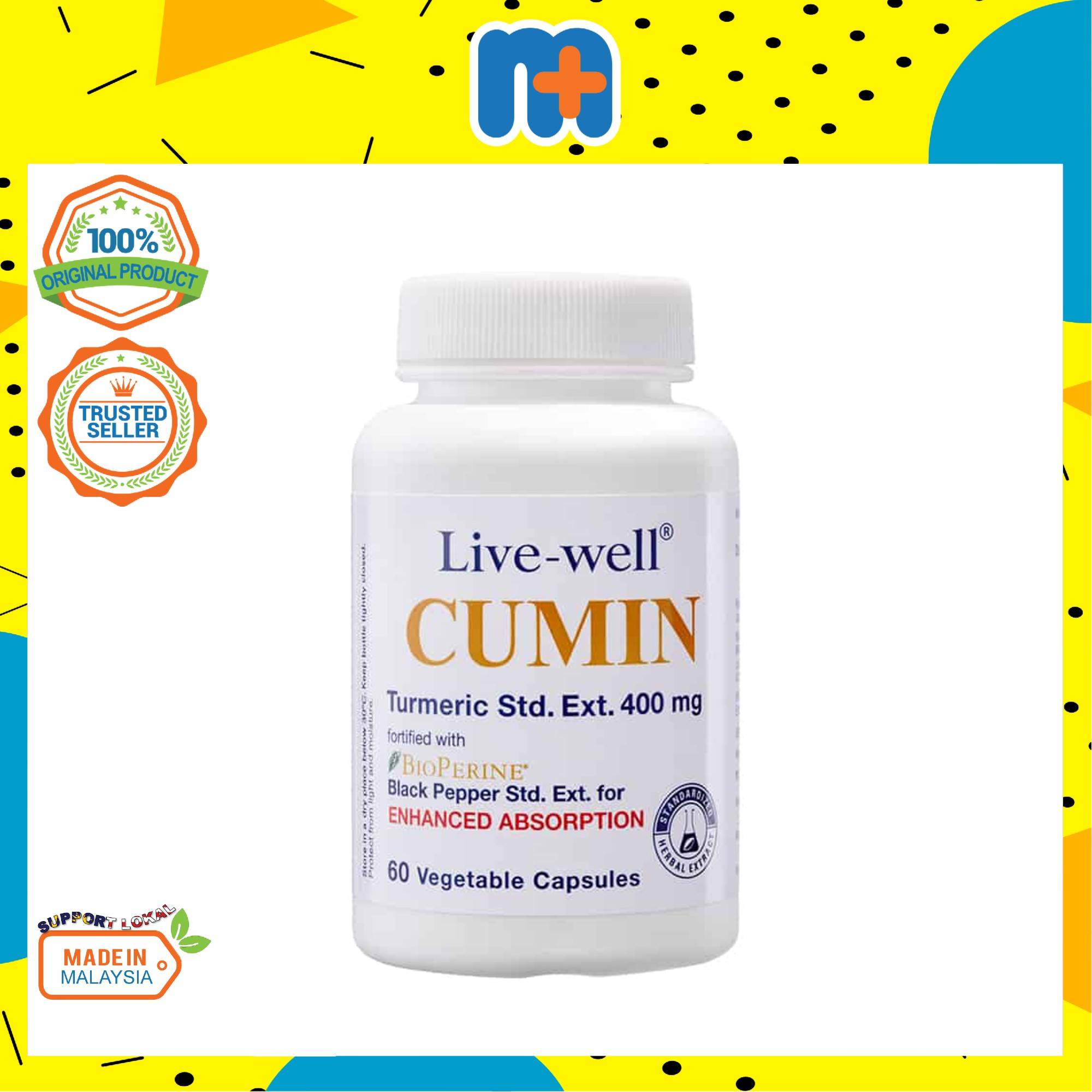 LIVEWELL CUMIN 400MG 60 VEGE CAPSULES